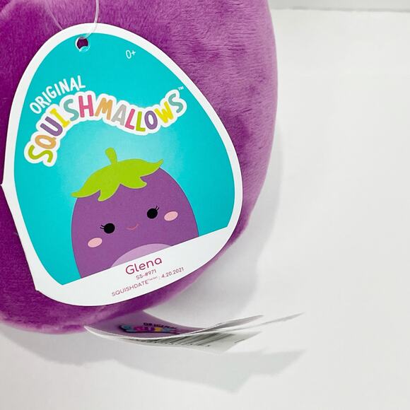 Squishmallows Glena Eggplant Plush Purple 5 Inch Stuffed Animal NWT - Picture 3 of 3